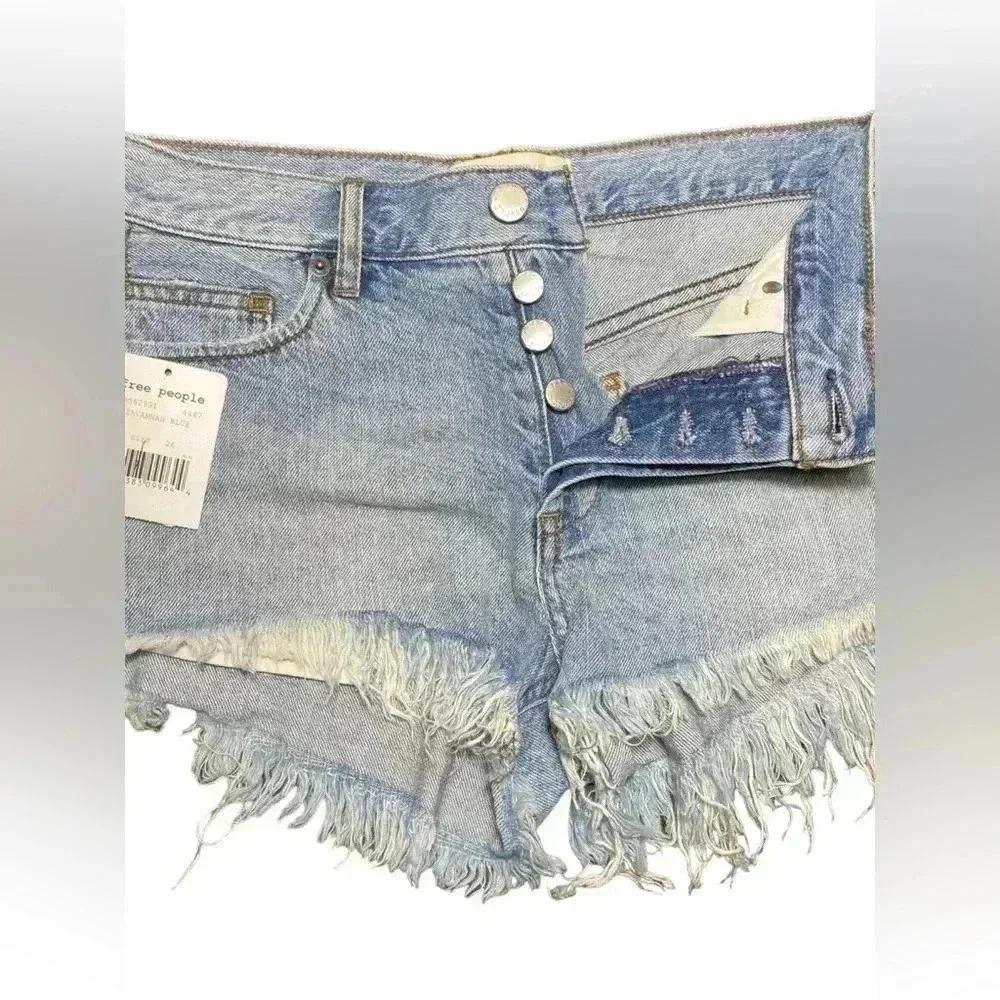 Free People Denim Soft & Relaxed Cutoff Shorts Distressed 26 We the Free NWT